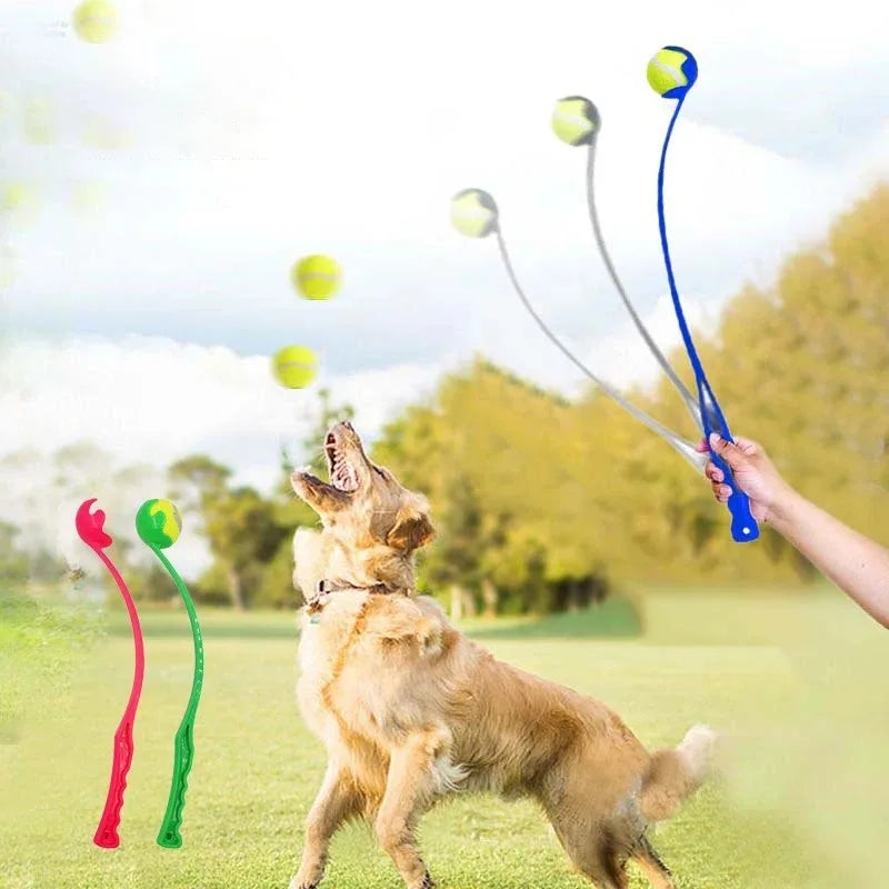 Pet Tennis Ball Launcher Set Outdoor Dog Training Toy Fetch Play Durable Ergonomic Handle Interactive Ball Picking Pet Supplies